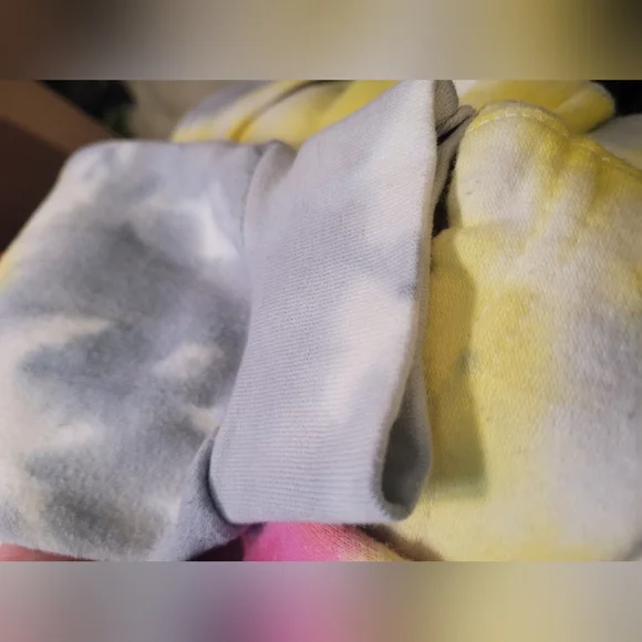 Tie-Dye Hooded Sweatshirt - Pink, Yellow & Gray - Picture 5 of 6